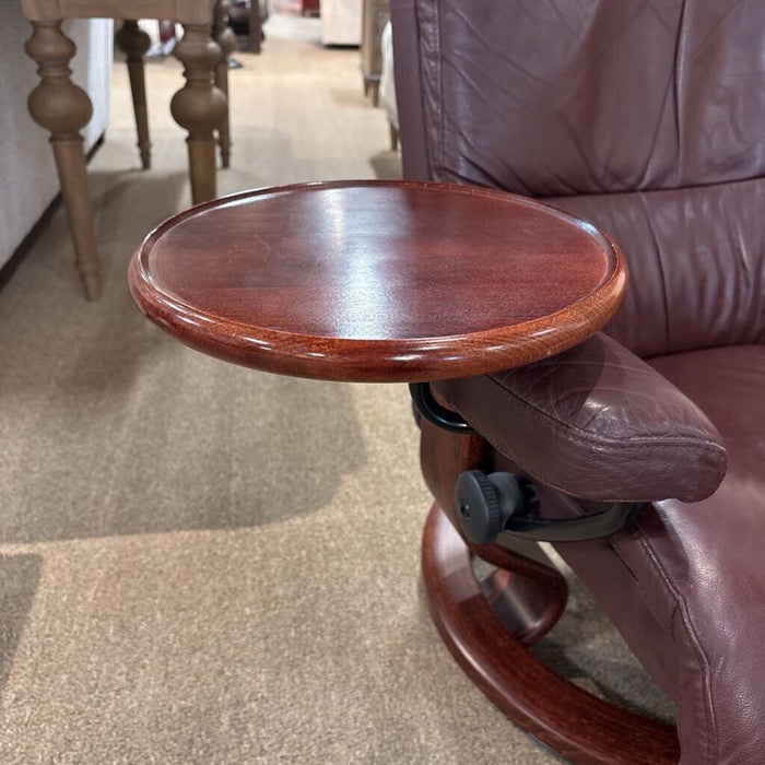 Burgandy Stressless Chair + Ottoman (BLMH)