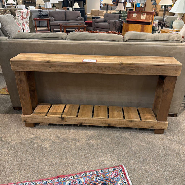 Unfinished 2-Tier Wood Sofa Table(TI)