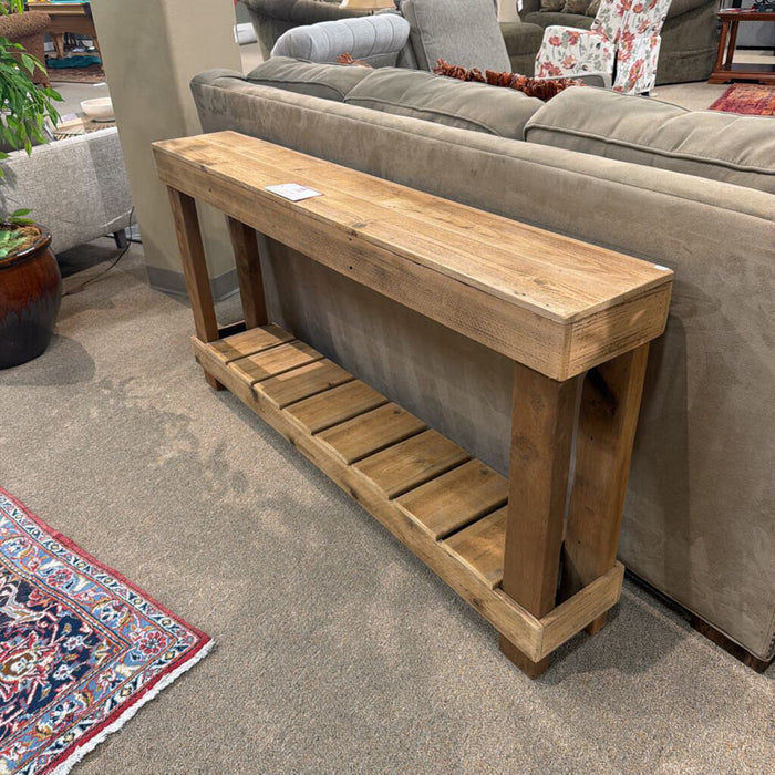 Unfinished 2-Tier Wood Sofa Table(TI)