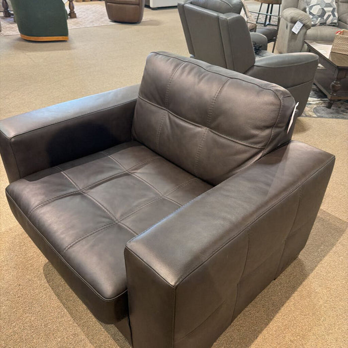 Brown Leather Oversized Chair(ALK)