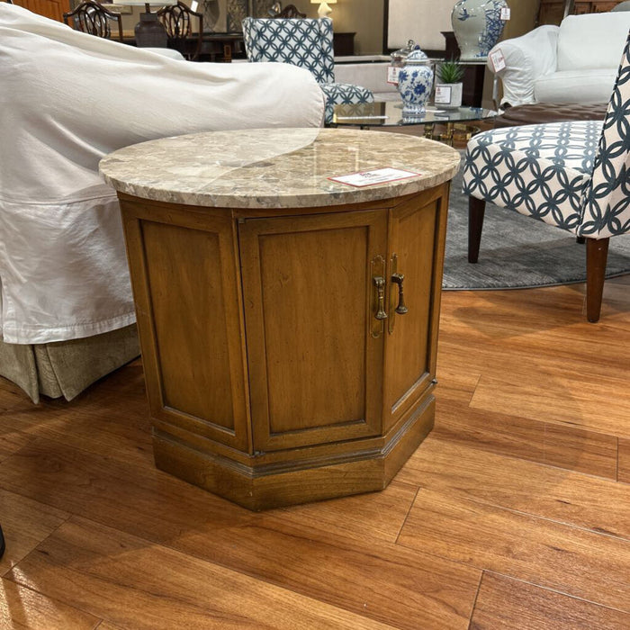 Round Marble Top End Table (TI)