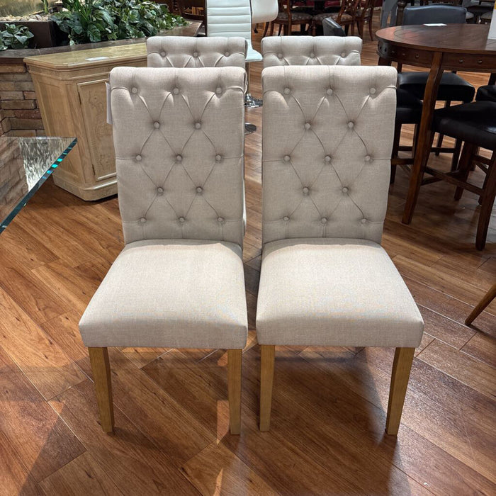 S/4 Cream Tufted Dining Chairs (LSH)