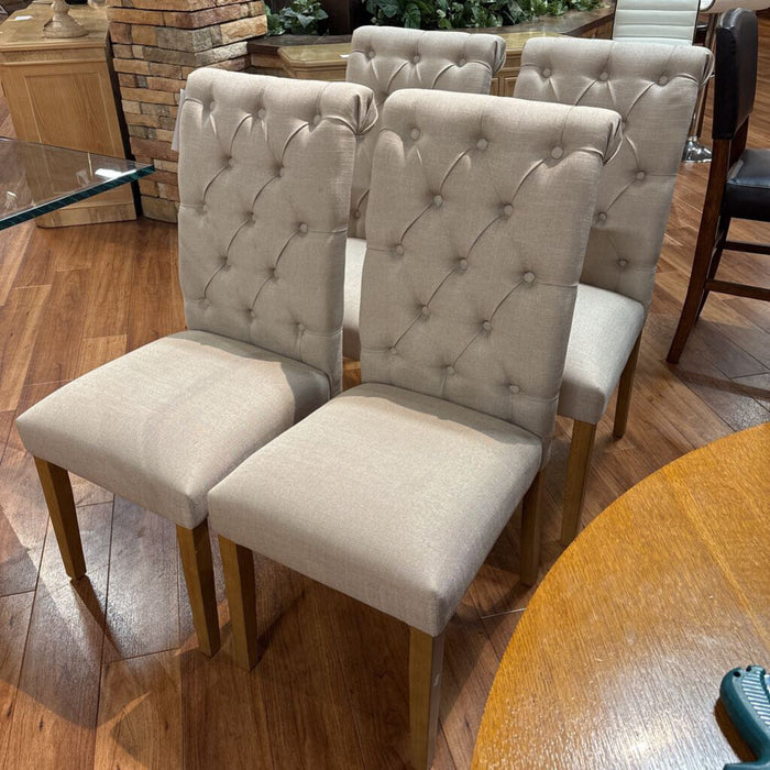 S/4 Cream Tufted Dining Chairs (LSH)
