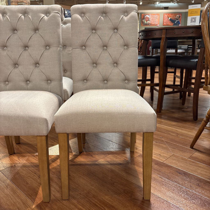 S/4 Cream Tufted Dining Chairs (LSH)