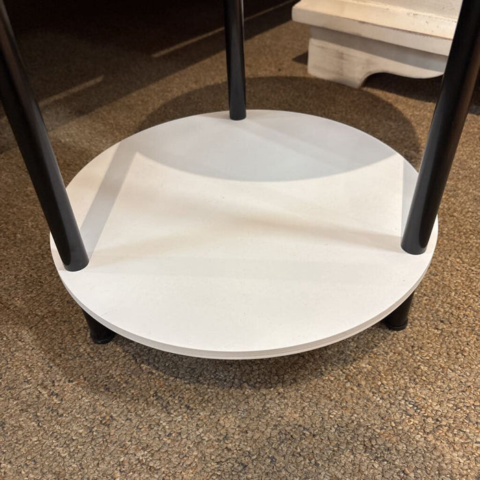 2-Tier White/Metal End Table(AT)