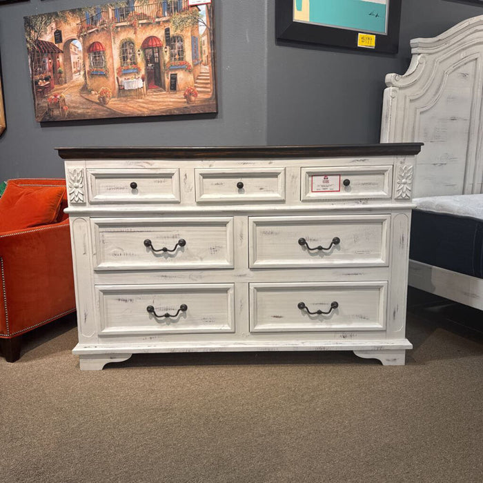 7-Drawer White Long Dresser(SLH)