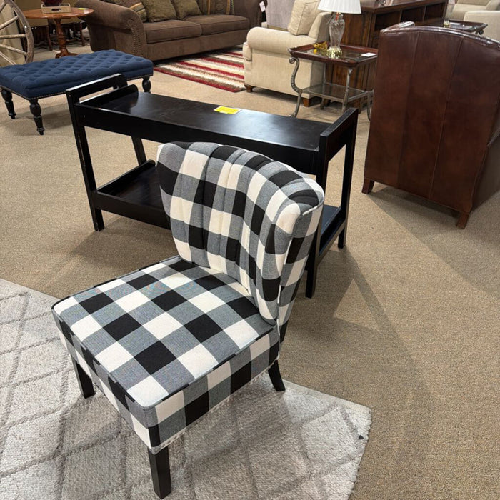 Plaid Black/White Armless Chair(AT)