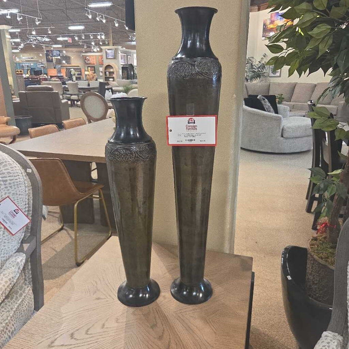 S/2 Brown Skinny Vases(KL)