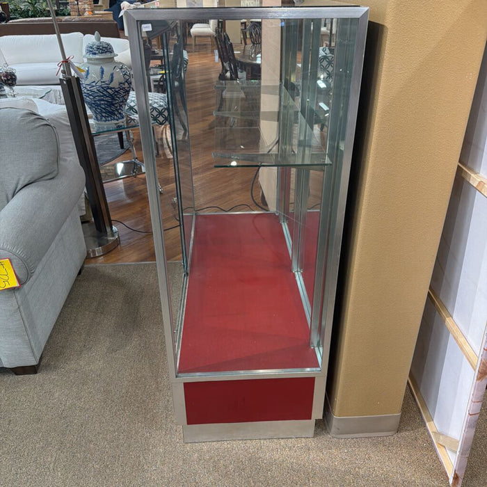 Red Accented Glass Display Case(BAH)