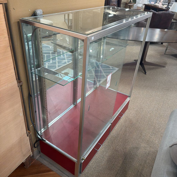 Red Accented Glass Display Case(BAH)