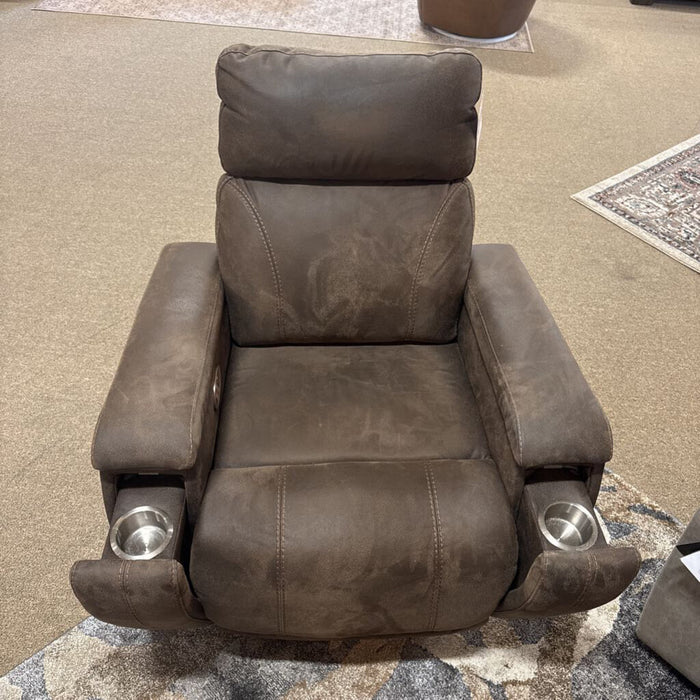 Brown Fabric Powered Recliner(ALK)