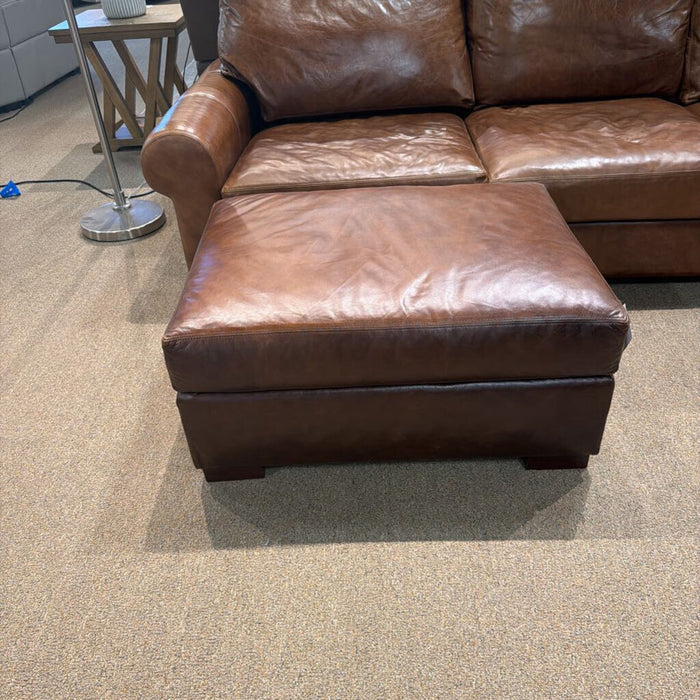 Pottery Barn Leather Ottoman(MKH)