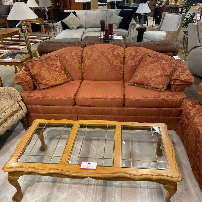Red/Gold Paisley Sofa(BTK)