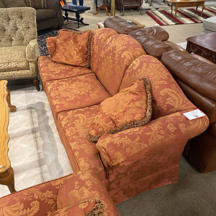 Red/Gold Paisley Sofa(BTK)