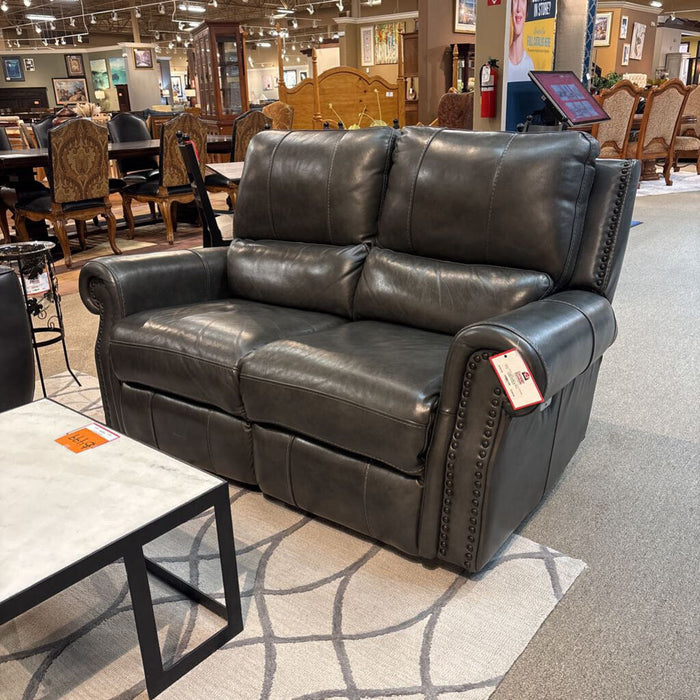 NH Grey Leather Powered Loveseat(MKH)