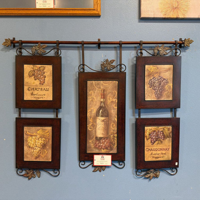 Brown Metal Large Wine Wall Decor(SK)