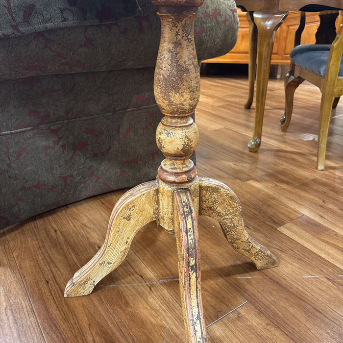 Round Rustic Pedestal End Table(SK)