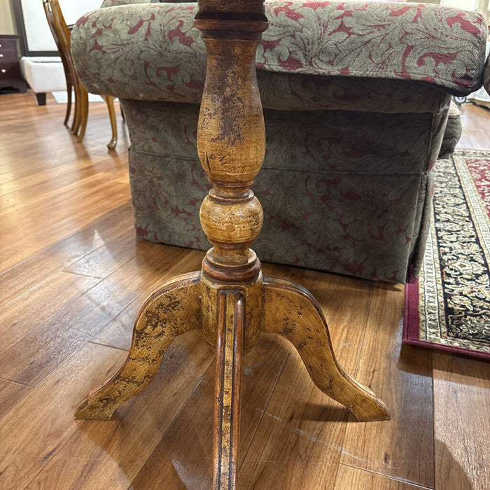 Round Rustic Pedestal End Table(SK)