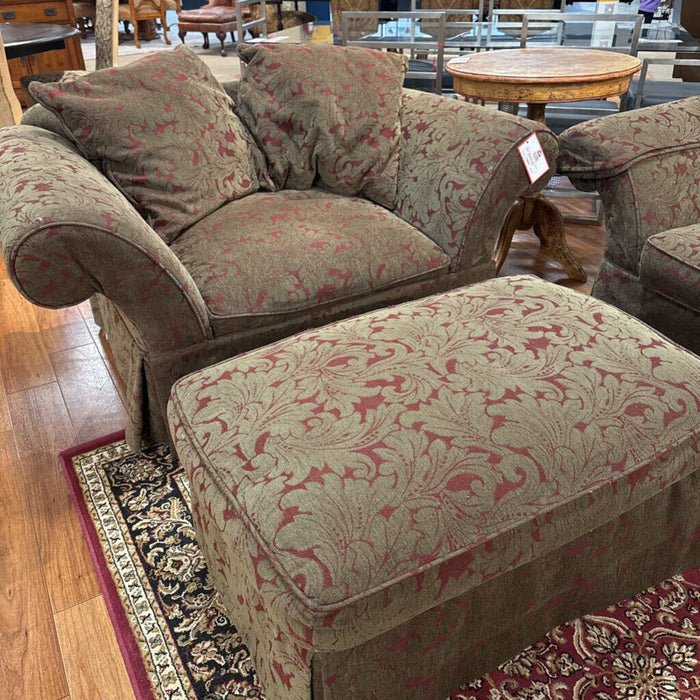Paisley Brown/Red Oversized Chair(BHA)