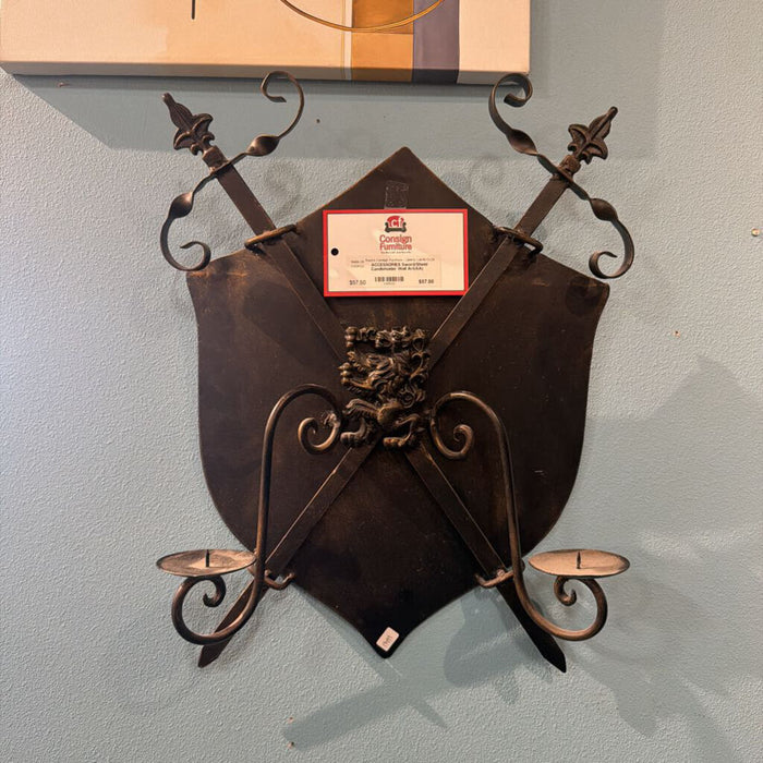 Sword/Shield Candleholder Wall Art(AA)