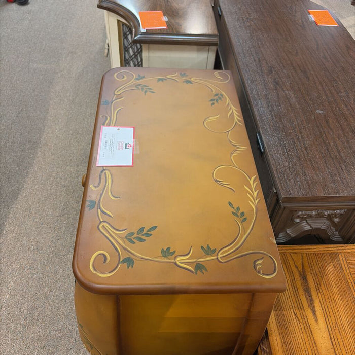 Painted Floral 3-Drawer Nightstand(TI)