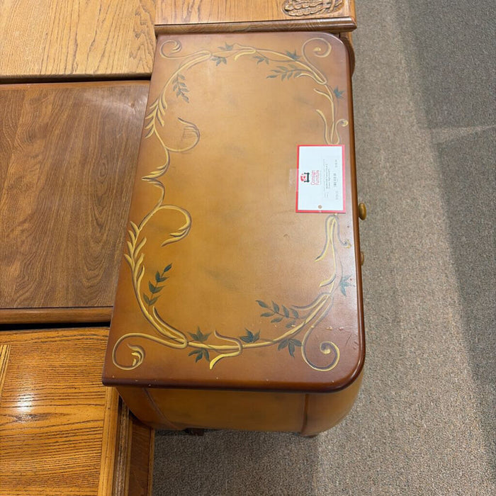 Painted Floral 3-Drawer Nightstand(TI)