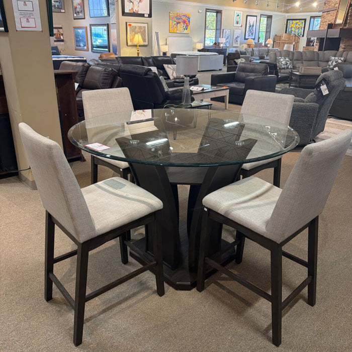 DW/GT Ornate Base DR Table/ 4CH(KHK)