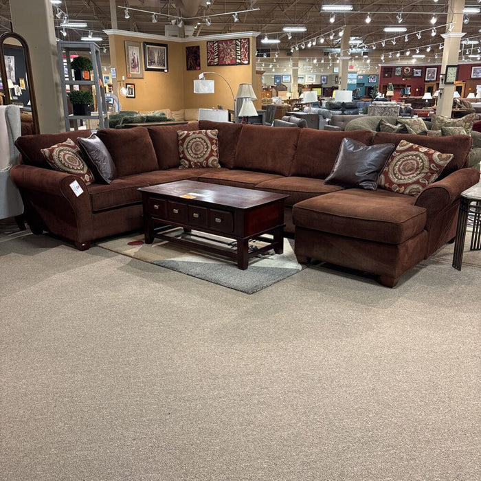 Red/Brown Fabric Sectional(KHK)