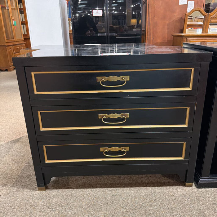 Large 3-Drawer Black/Gold NS(BTK)