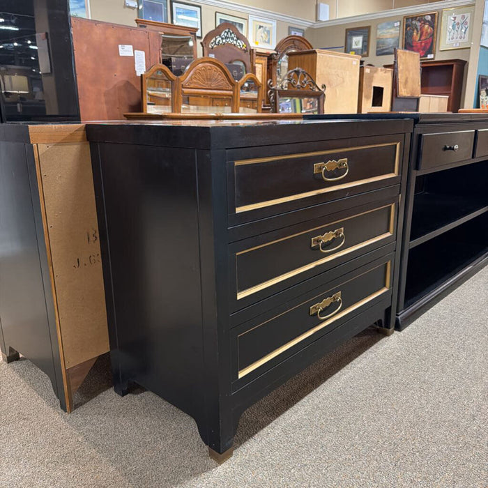 Large 3-Drawer Black/Gold NS(BTK)