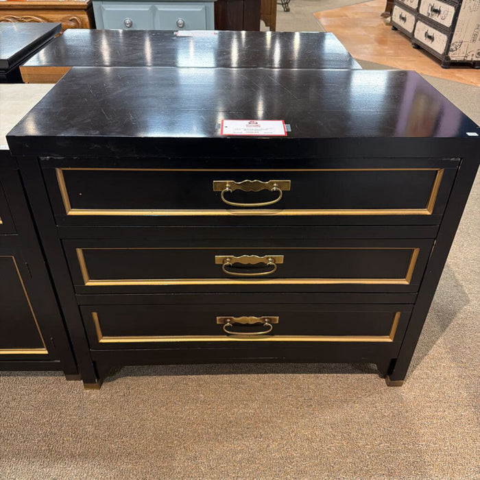 Large 3-Drawer Black/Gold NS(BTK)