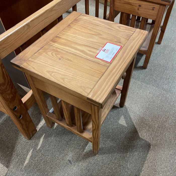 Oak 1-Drawer 2-Tier End Table(AT)