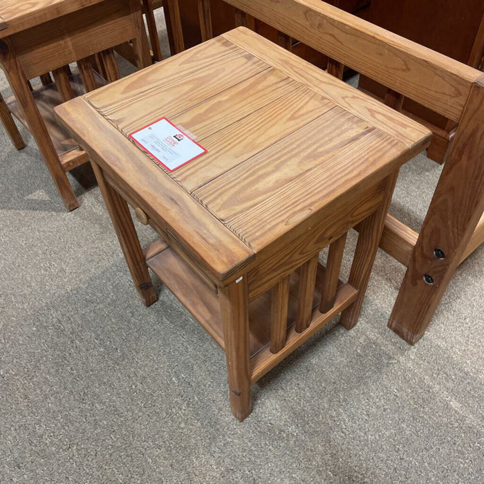 Oak 1-Drawer 2-Tier End Table(AT)