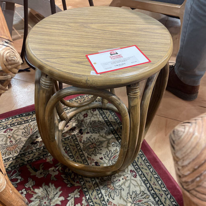 Small Round Rattan End Table(BA)