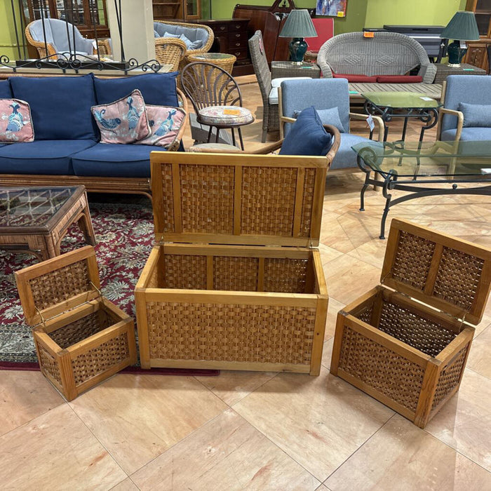 S/3 Nesting Wicker Chests(TI)