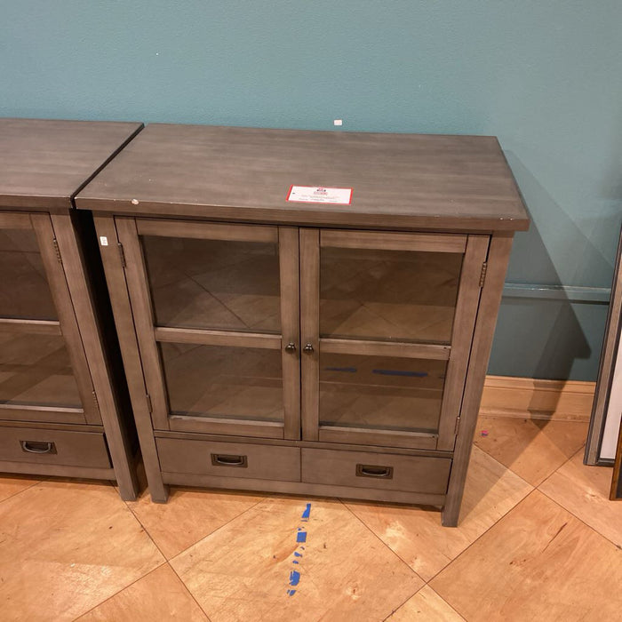 Dark Grey 2-Door 2-Drawer Cabinet(BTK)