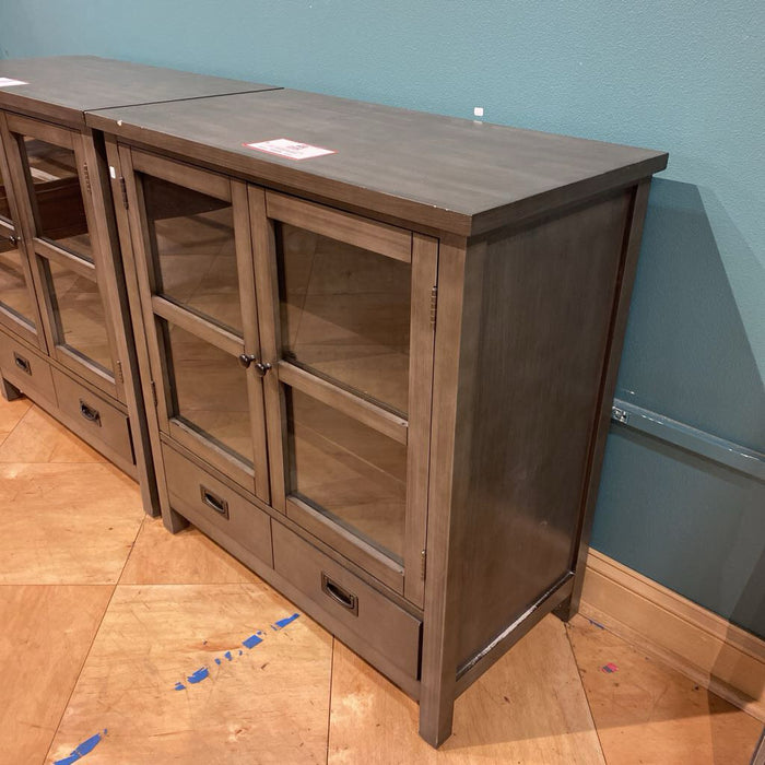 Dark Grey 2-Door 2-Drawer Cabinet(BTK)