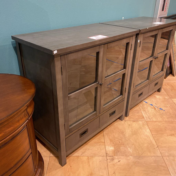 Dark Grey 2-Door 2-Drawer Cabinet(BTK)