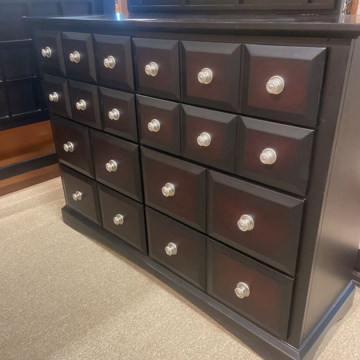 Black 8-Drawer Large Dresser/Mirror(KHK)