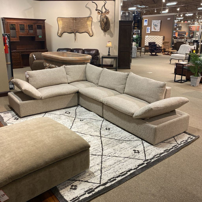 Tan "American Leather" Sectional(CMIH)