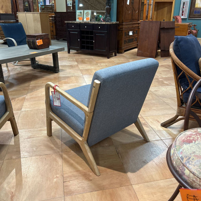 Grey Fabric/Wood Accent Chair(KL)
