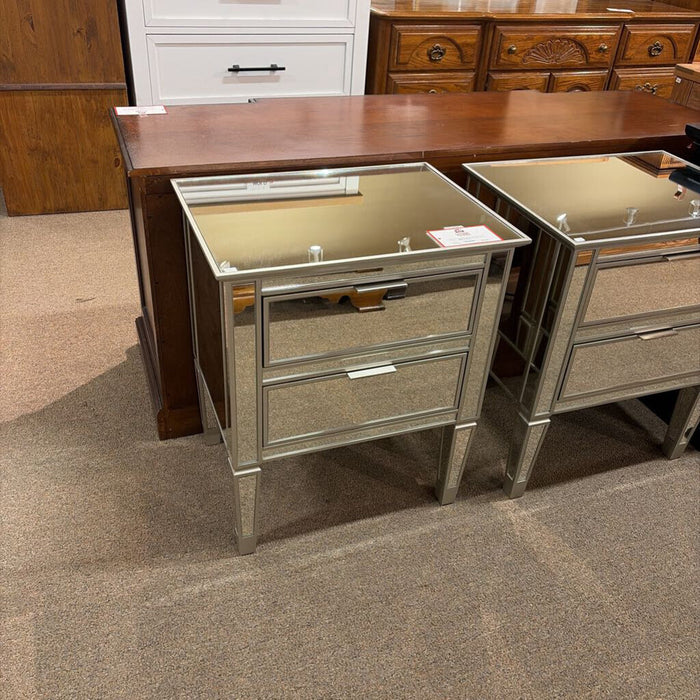 2-Drawer Mirrored Nightstand(SK)