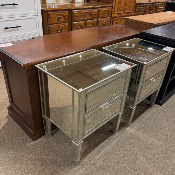 2-Drawer Mirrored Nightstand(SK)