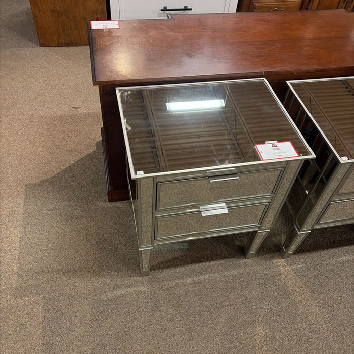 2-Drawer Mirrored Nightstand(SK)