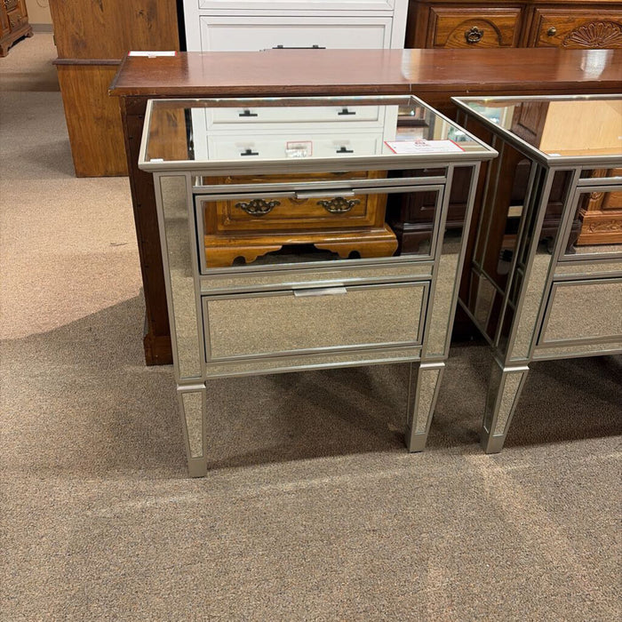 2-Drawer Mirrored Nightstand(SK)