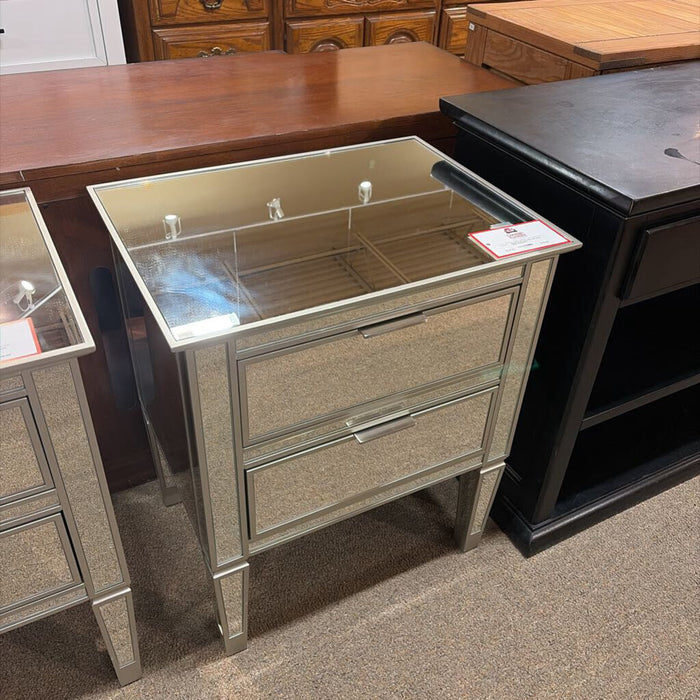 2-Drawer Mirrored Nightstand(SK)