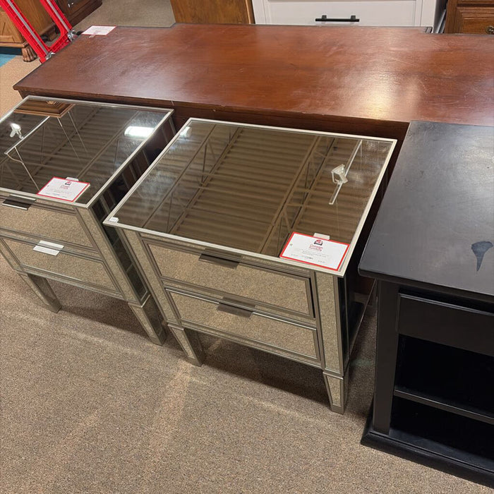 2-Drawer Mirrored Nightstand(SK)