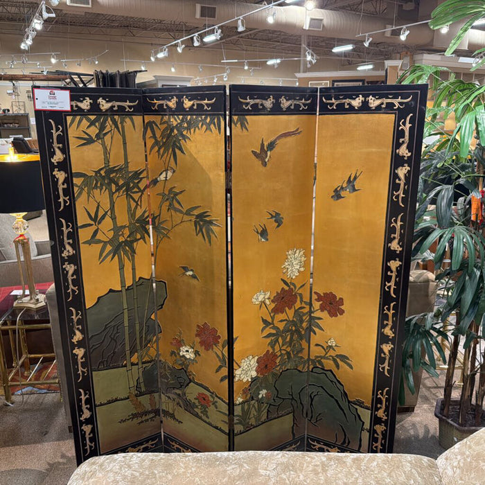 Black/Gold 4-Fold Oriental Screen(BTK)