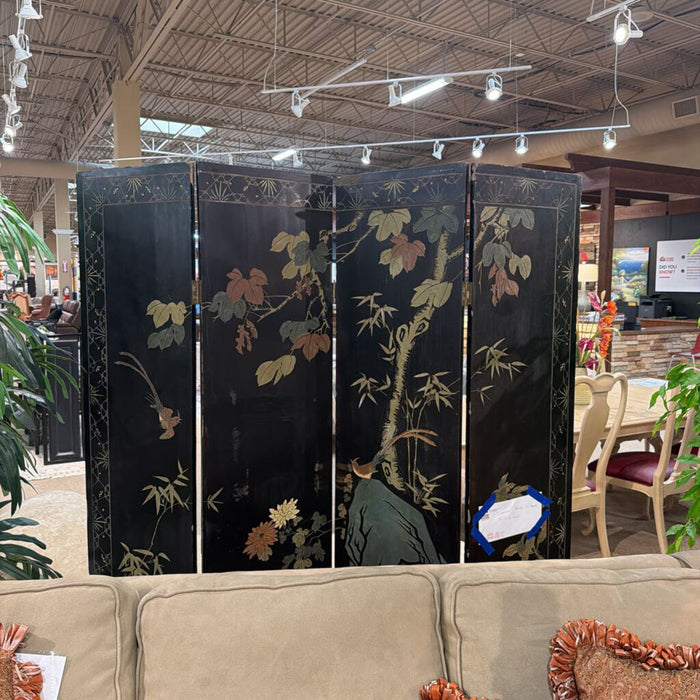 Black/Gold 4-Fold Oriental Screen(BTK)