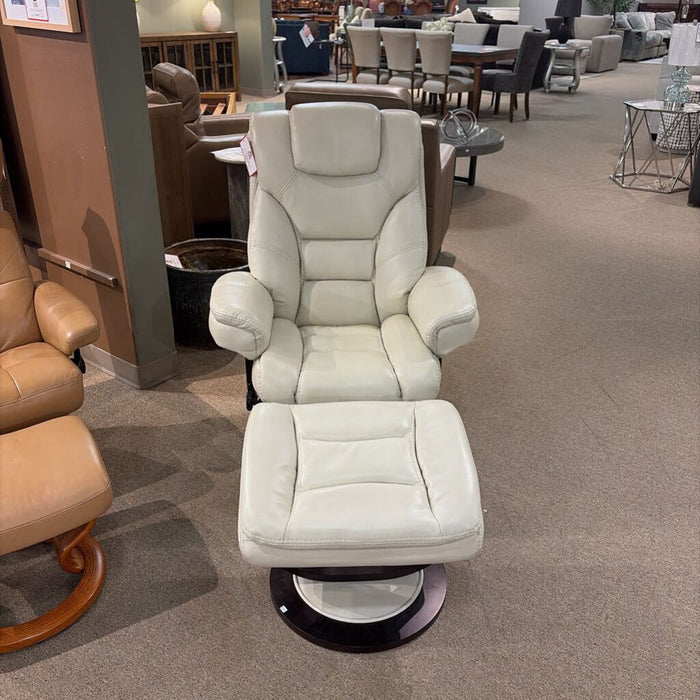 Tan/White Leather CH w/ Ottoman(ATH)